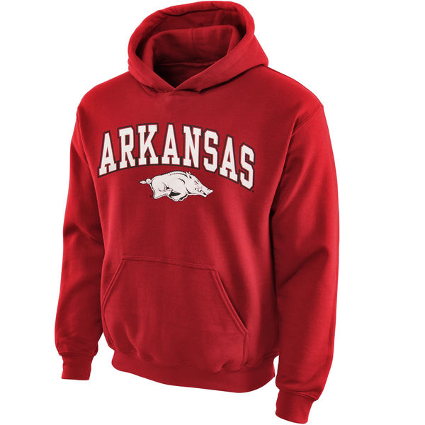 Men NCAA Arkansas Razorbacks Youth Midsized Pullover Hoodie Cardinal